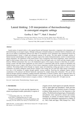 Batt2002tectonophysics Lateral Thinking 2-D Interpretation Of