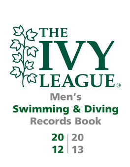 20 12 20 13 Men's Swimming & Diving Records Book