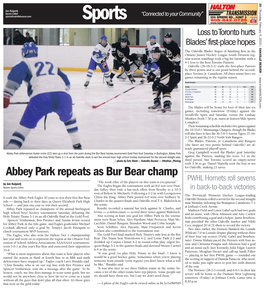 Abbey Park Repeats As Bur Bear Champ for Oakville, Making 23 Saves