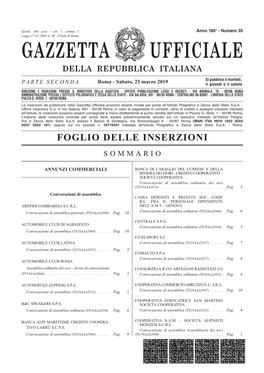 Gazzetta Ufficiale Della Repubblica Italiana