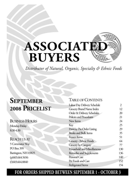 ASSOCIATED BUYERS Distributor of Natural, Organic, Specialty & Ethnic Foods