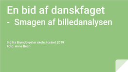 En Bid Af Danskfaget Smagen Af Billedanalysen