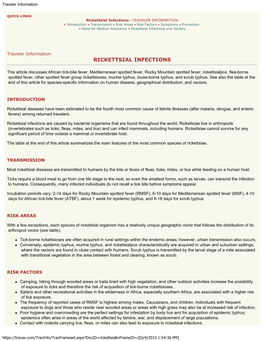 Rickettsial Infections