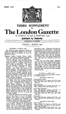 The London Gazette of TUESDAY, the 26Th of FEBRUARY, 1946 by Registered As a Newspaper