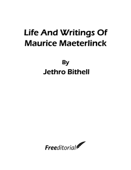 Life and Writings of Maurice Maeterlinck