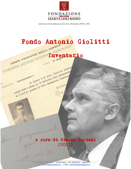 Fondo Antonio Giolitti