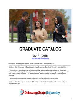 Graduate Catalog 2017 – 2018