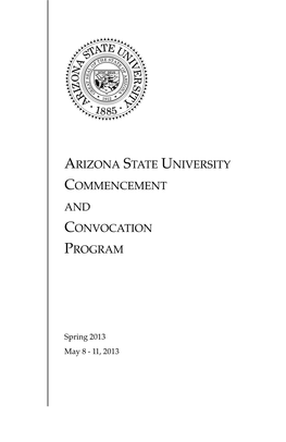 Arizona State University Commencement and Convocation Program