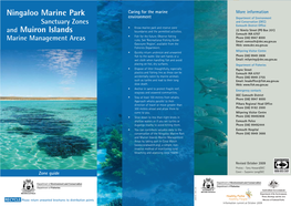 Ningaloo Marine Park Protects Australia’S Largest and Most Most and Largest Australia’S Protects Park Marine Ningaloo Marine Park Zoning Marine Management Area