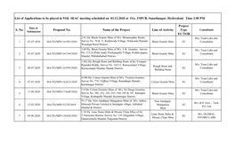 S. No. Proposal No. Name of the Project Line of Activity Project Type EC/TOR List of Applications to Be Placed in 91Th SEAC