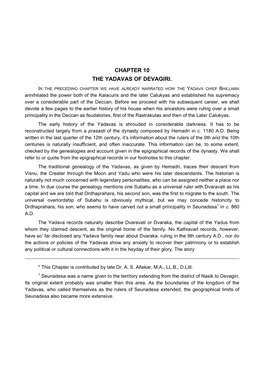 Chapter 10 the Yadavas of Devagiri