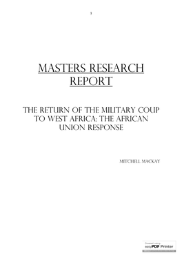 Masters Research Report
