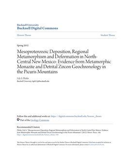 Mesoproterozoic Deposition, Regional