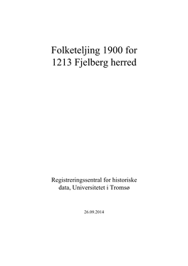 Folketeljing 1900 for 1213 Fjelberg Herred
