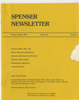 Spenser Newsletter