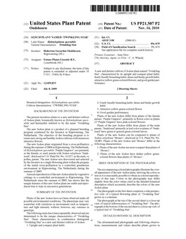 (12) United States Plant Patent (10) Patent No.: US PP21,507 P2 Oudshoorn (45) Date of Patent: Nov