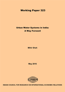 Urban Water Systems in India: a Way Forward