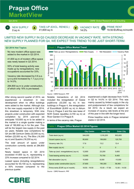 Prague Office Marketview Q3 2014 CBRE Global Research and Consulting