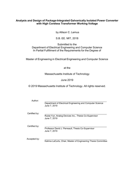 Analysis and Design of Package-Integrated Galvanically Isolated Power Converter with High Coreless Transformer Working Voltage