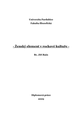 Ženský Element V Rockové Kultuře 