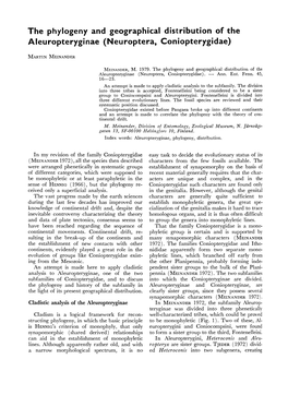 The Phylogeny and Geographical Distribution of the Aleuropteryginae (Neuroptera, Coniopterygidae)