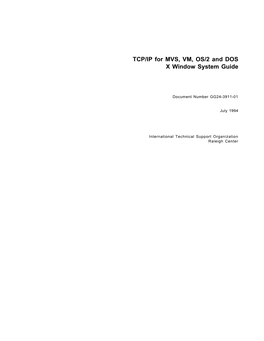 TCP/IP for MVS, VM, OS/2 and DOS X Window System Guide