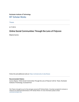 Online Social Communities Through the Lens of Polyvore