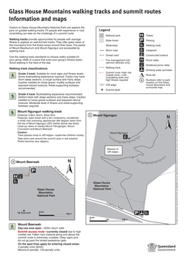 Glass House Mountains Walking Tracks and Summit Routes Information and Maps