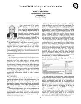 The Historical Evolution of Turbomachinery