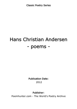 Hans Christian Andersen - Poems