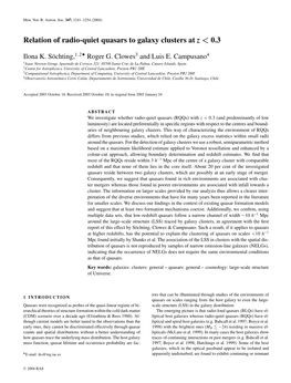 Relation of Radio-Quiet Quasars to Galaxy Clusters at Z