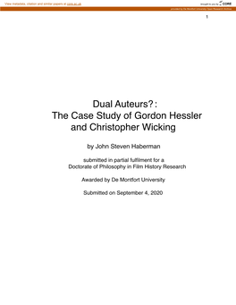 E-Thesis Submission John Steven Haberman