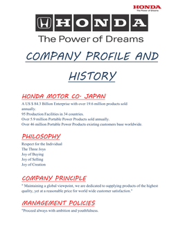 Company Profile and History