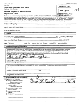 National Register of Historic Places Registration Form State California
