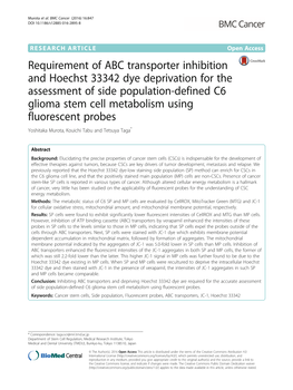 Requirement of ABC Transporter Inhibition and Hoechst 33342 Dye