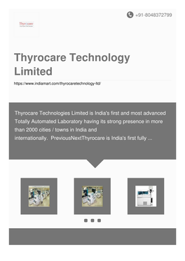 Thyrocare Technology Limited