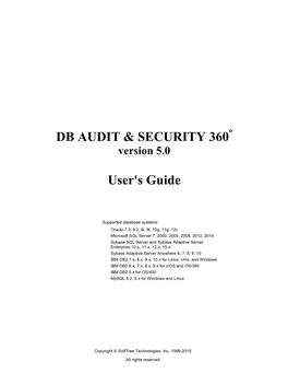 DB Audit User's Guide