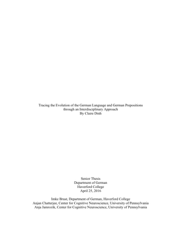 Tracing the Evolution of the German Language and German Prepositions Through an Interdisciplinary Approach by Claire Dinh