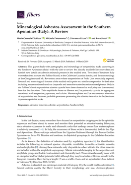 Mineralogical Asbestos Assessment in the Southern Apennines (Italy): a Review