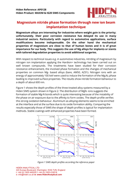 AP0128 – Magnesium Nitride Phase Formation Through New Ion Beam