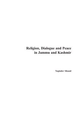 Religion, Dialogue and Peace in Jammu and Kashmir