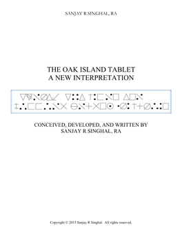 The Oak Island Tablet a New Interpretation