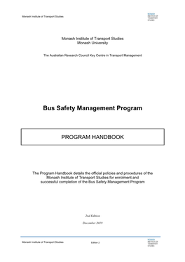 Bus Safety Management Program