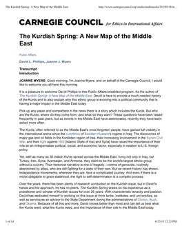 The Kurdish Spring: a New Map of the Middle East