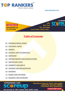 Table of Contents