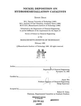 Nickel Deposition on Hydrodemetallation Catalysts