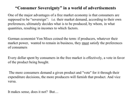 W4 L1 Consumer Sovereignty in a World Dominated by Advertising