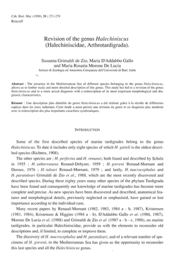 Revision of the Genus Halechiniscus (Halechiniscidae, Arthrotardigrada)