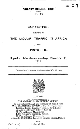 Convention the Liquor Traffic in Africa Protocol