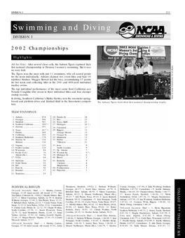 Swimming and Diving DIVISION I
